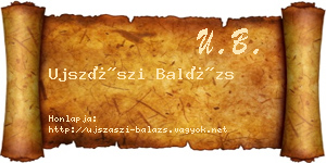 Ujszászi Balázs névjegykártya